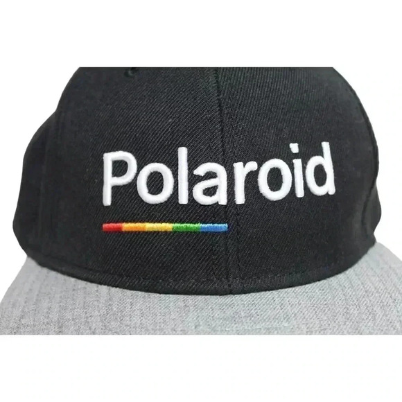 Polaroid Camera Men's Officially Licensed Embroidered Flat Bill Snapback Hat Cap - Picture 5 of 5